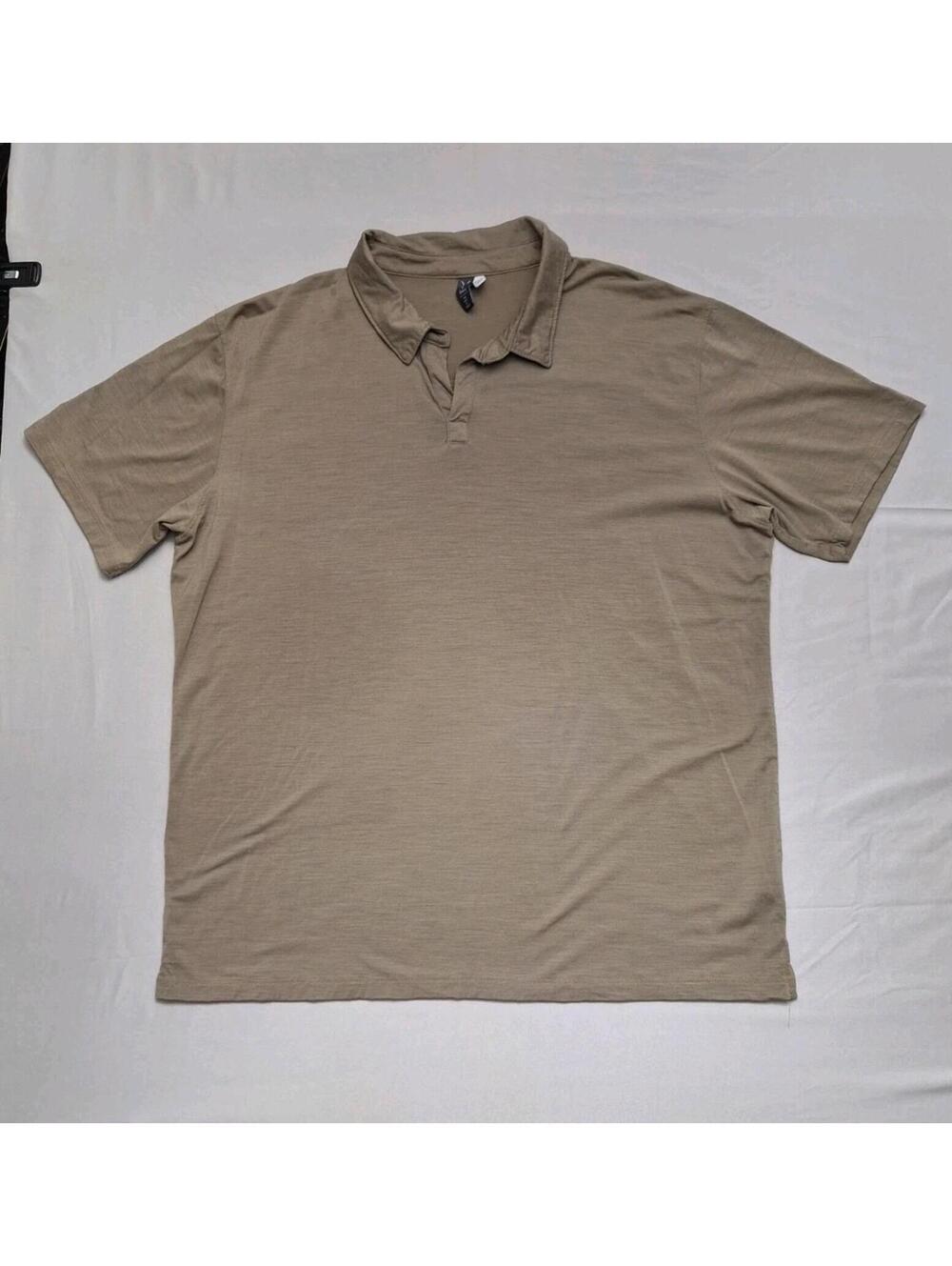 Ibex Merino Wool Collection Polo Golf Shirt Mens Sz XL Brown Made in USA